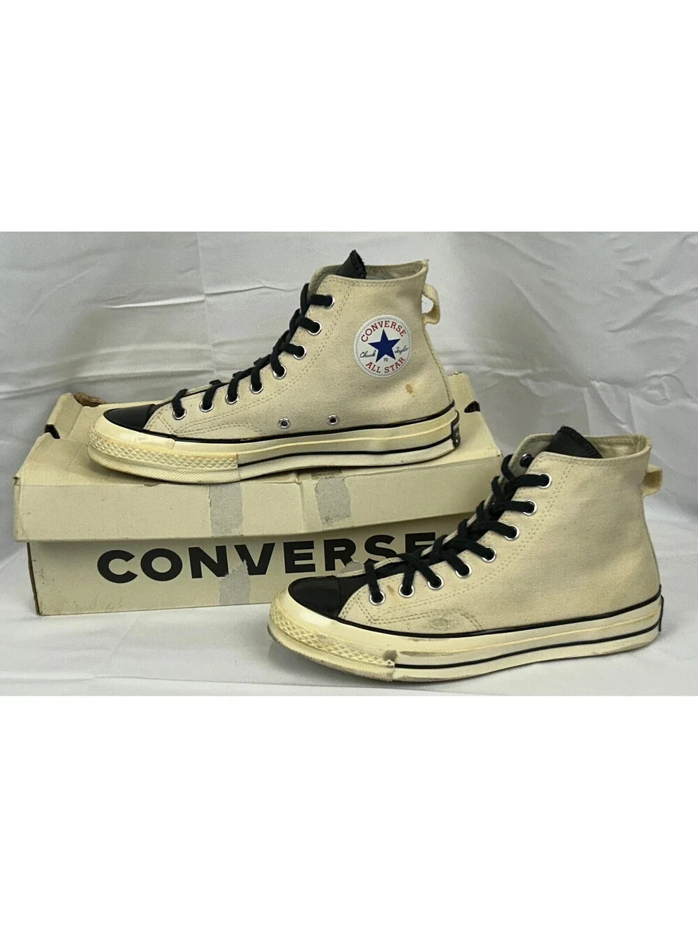 Converse Chuck 70 Hi Fear of God Essentials Ivory Black Men's 10.5 167955C Shoes